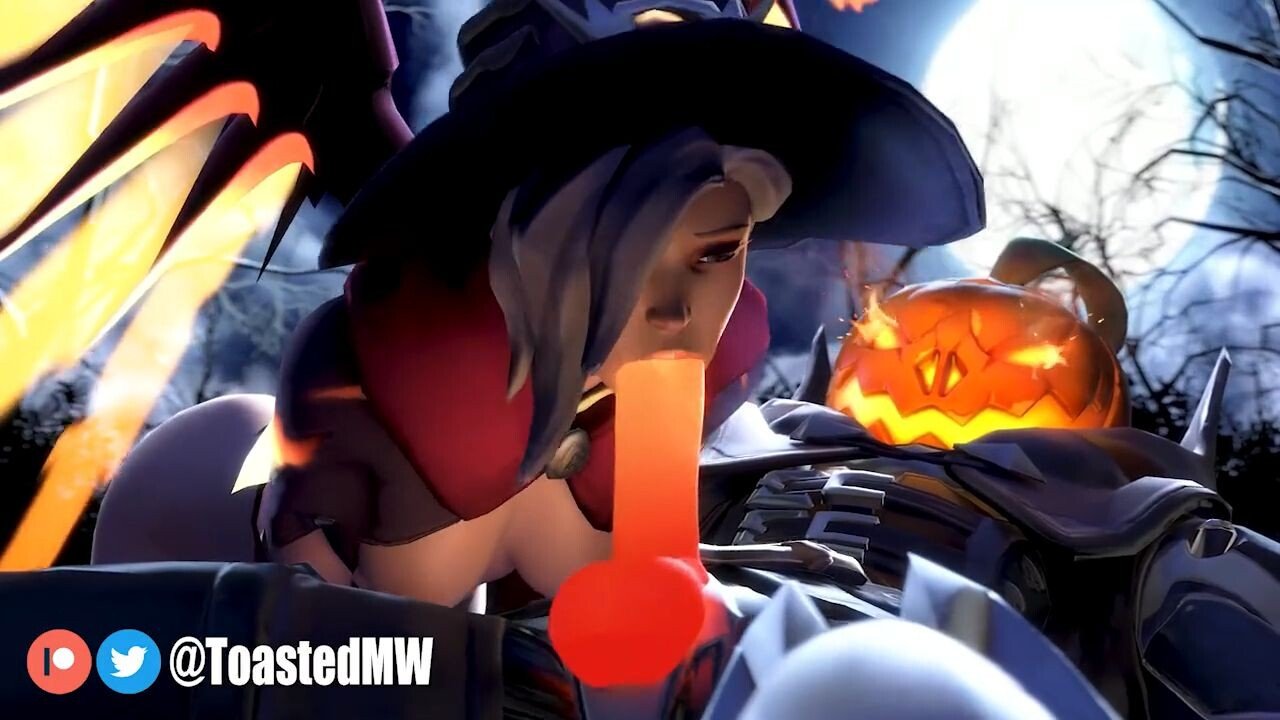 [ToastedMW] Witch Mercy giving a blowjob to Pumpkin Reaper Porn